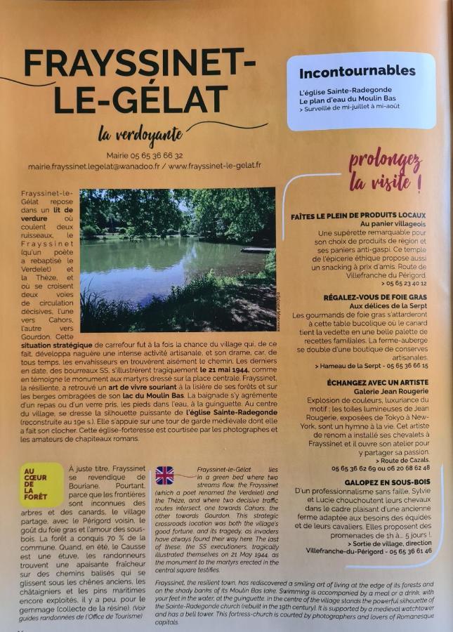 La Perle De Frayssinet-Le-Gelat - Chambre D'Hotes - B&B Eksteriør billede